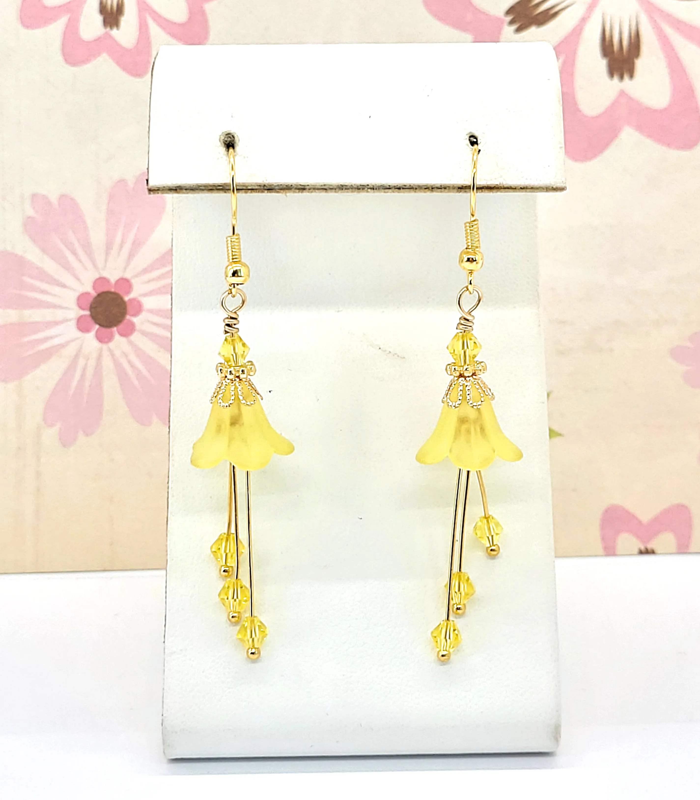 Yellow Bell Flower Earrings