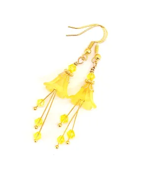Yellow Bell Flower Earrings