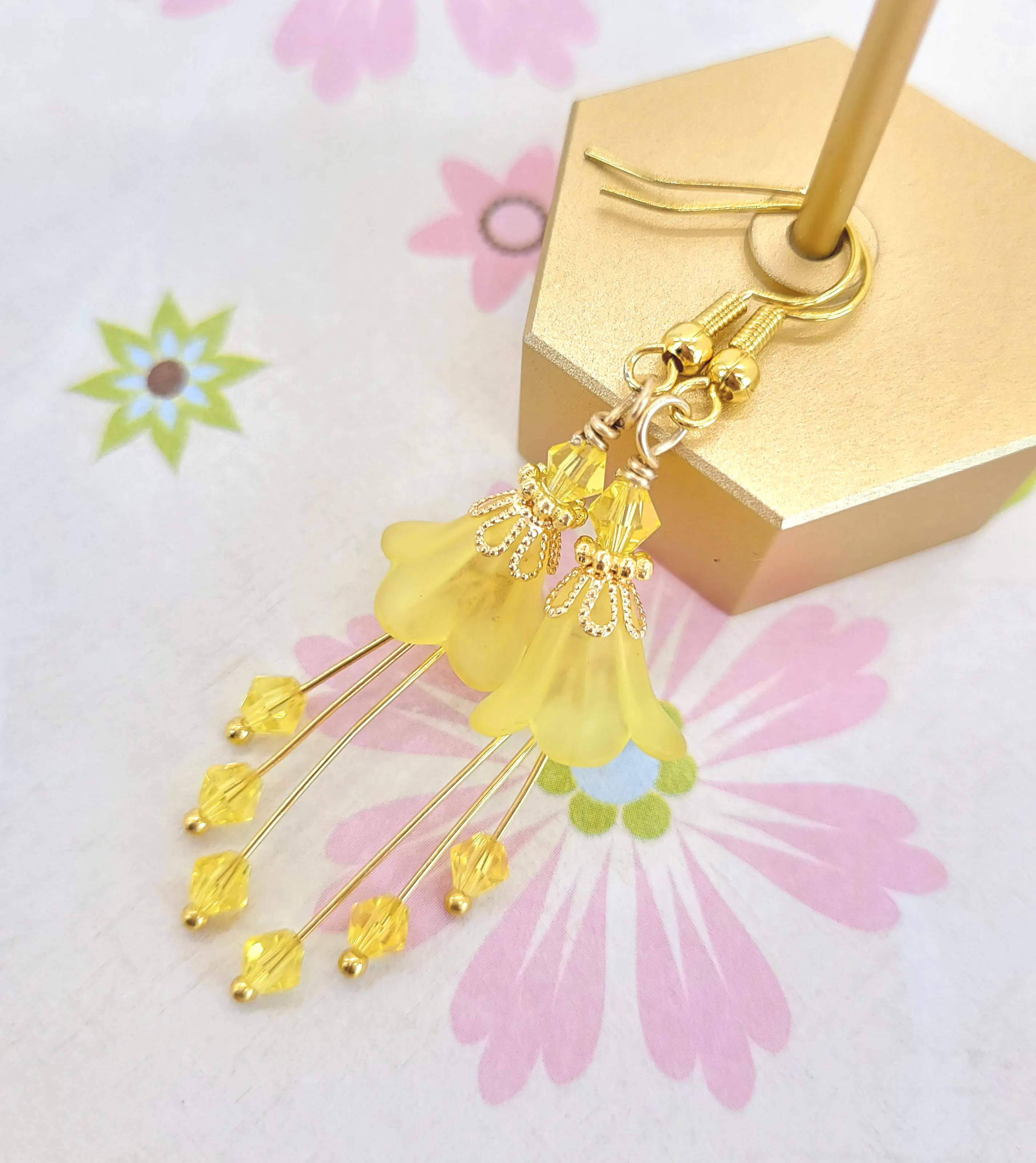 Yellow Bell Flower Earrings