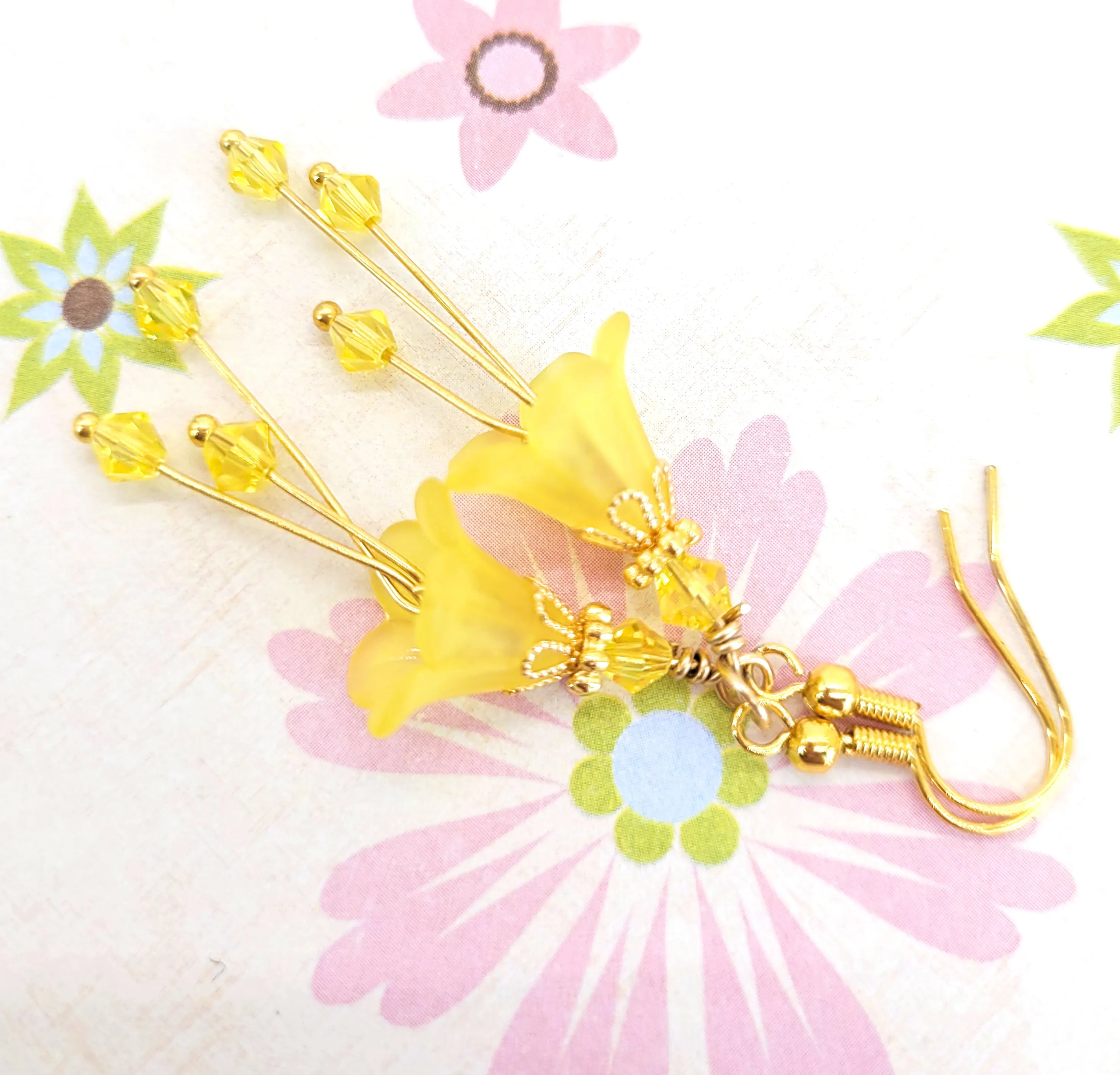 Yellow Bell Flower Earrings