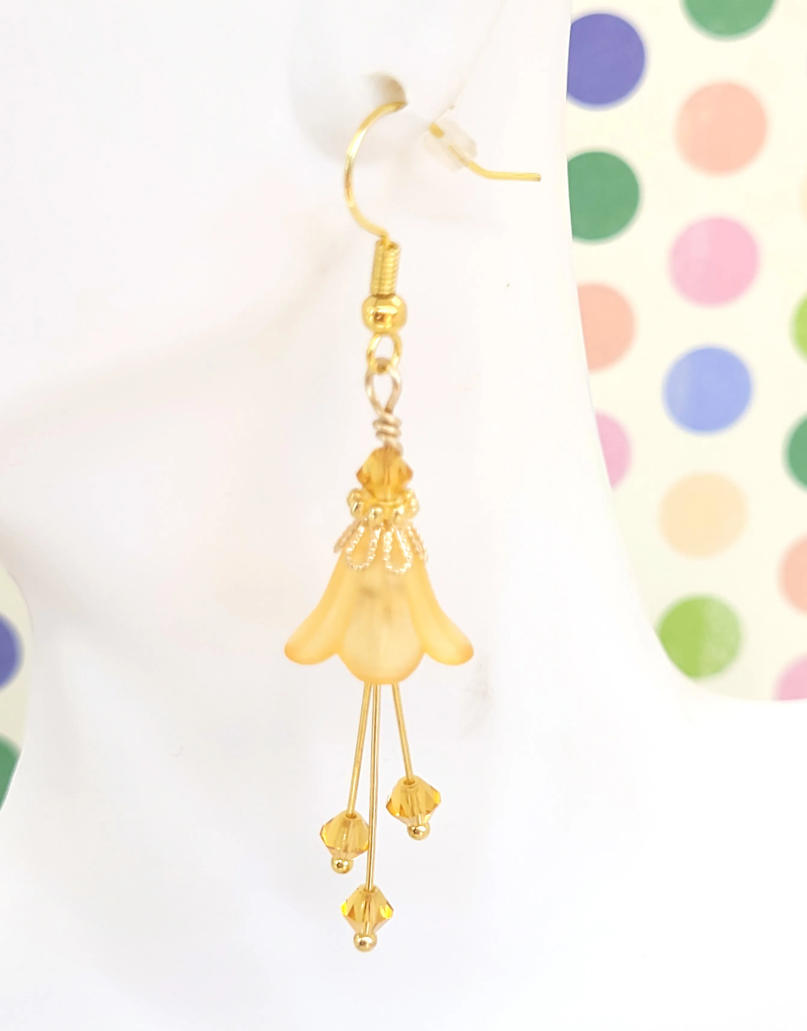 Yellow Bell Flower Earrings