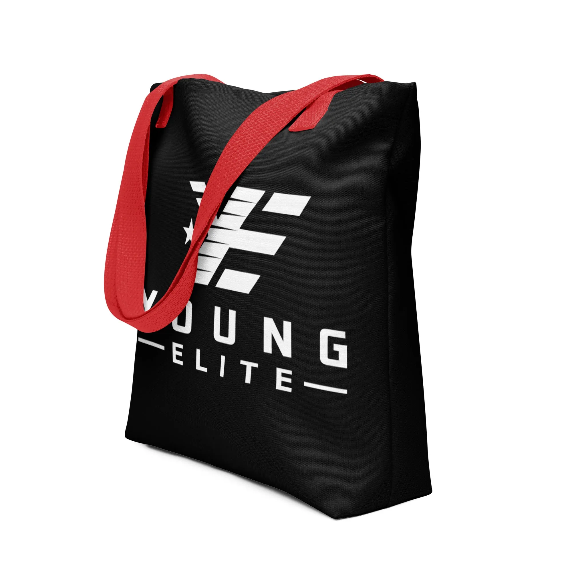 Young Elite Black Tote Bag Stylish White Design Premium Quality