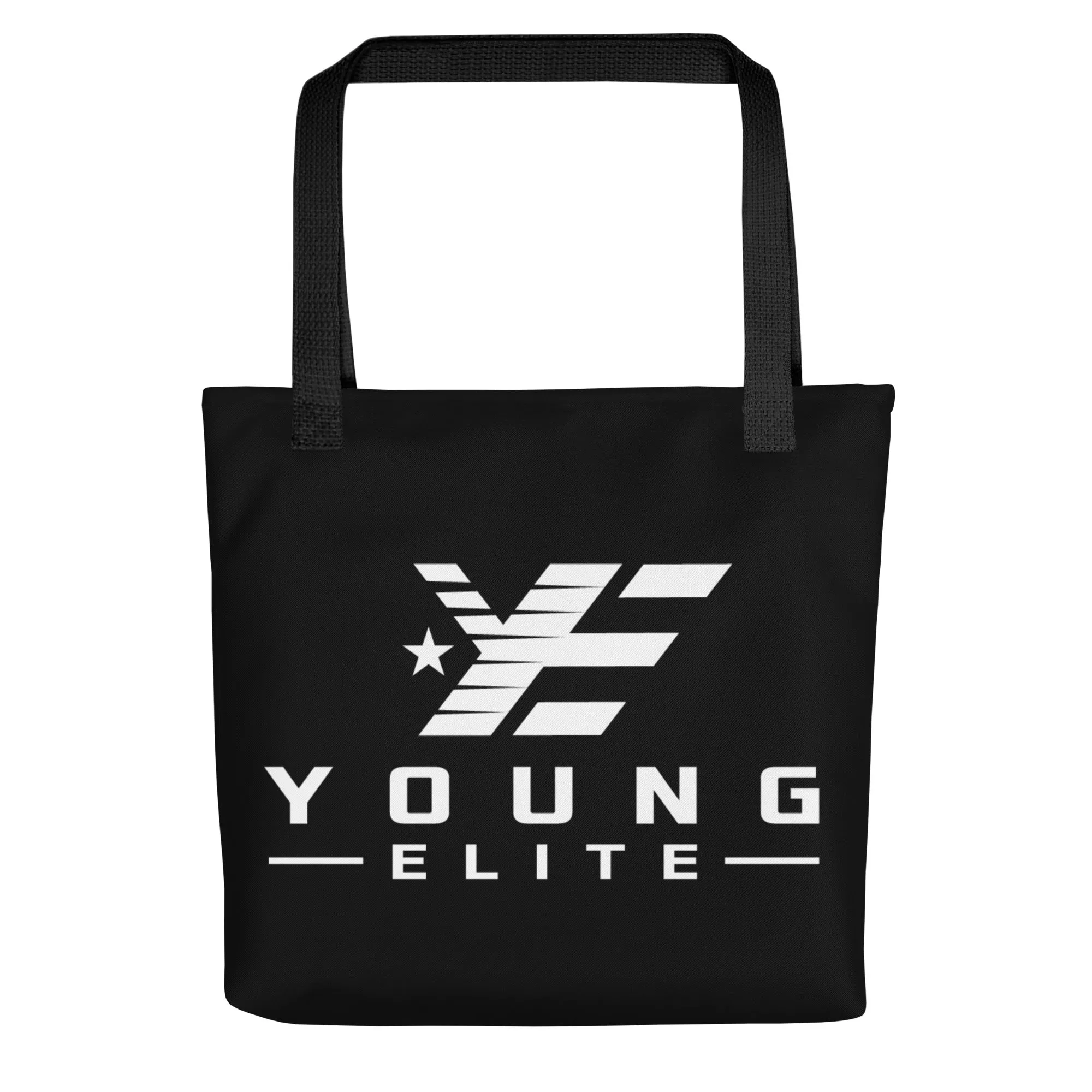 Young Elite Black Tote Bag Stylish White Design Premium Quality