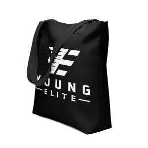 Young Elite Black Tote Bag Stylish White Design Premium Quality