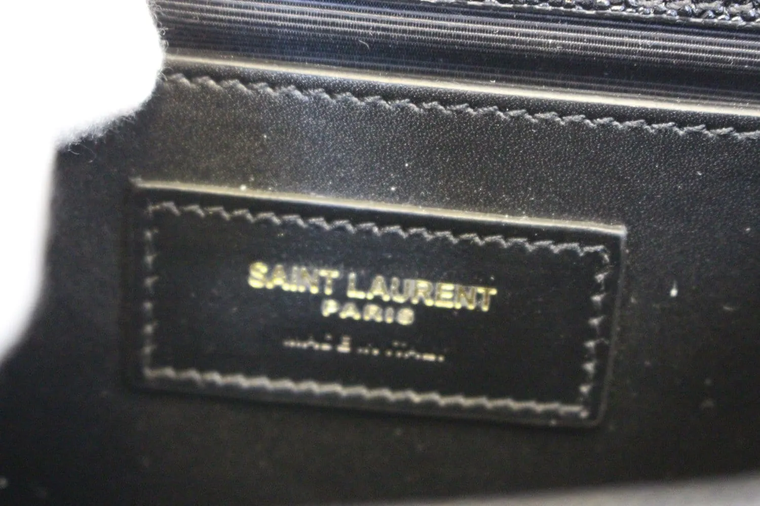YVES SAINT LAURENT Kate Black Leather Gold Chain Clutch Crossbody Bag