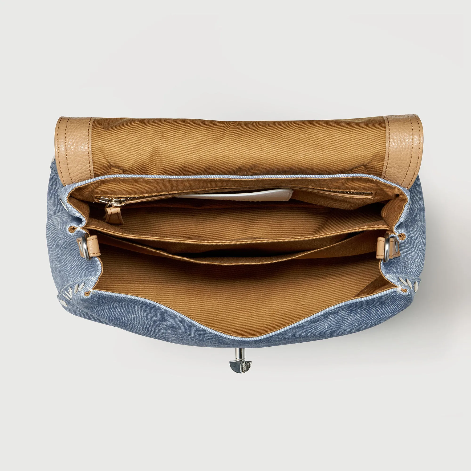 Zanellato Borsa Postina S Tela Genova Blu Donna