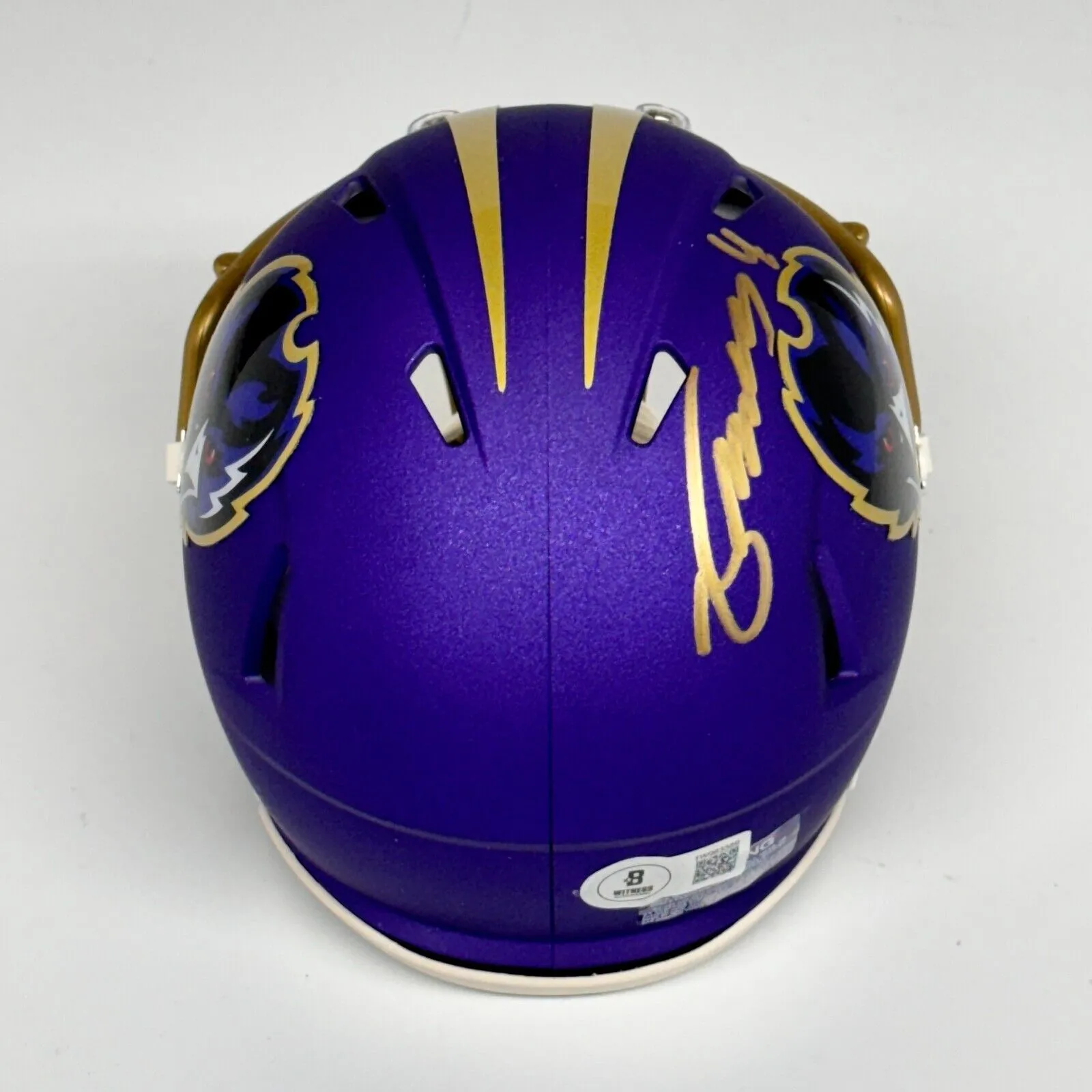 Zay Flowers Autographed Signed Baltimore Ravens Purple Mini Helmet Beckett