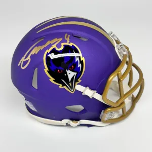 Zay Flowers Autographed Signed Baltimore Ravens Purple Mini Helmet Beckett