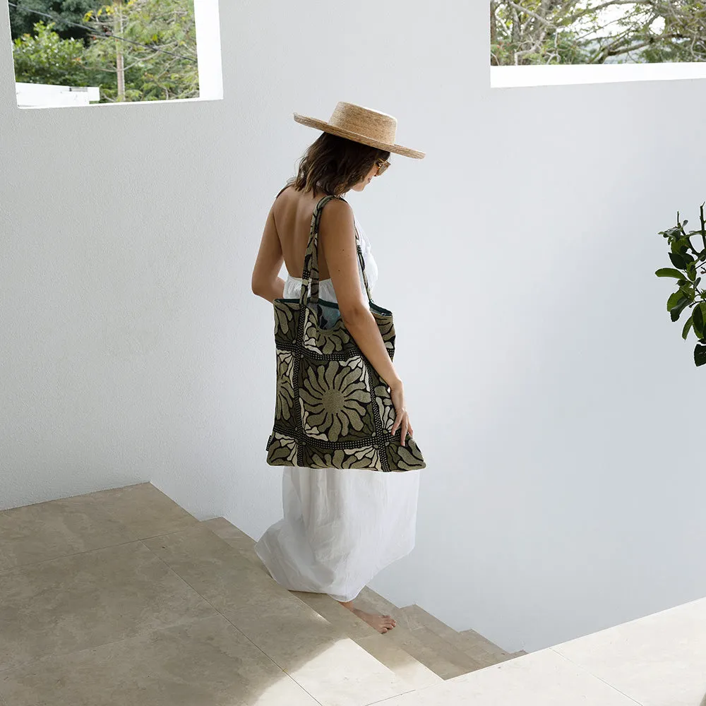 Zinnia Tote Bag - Moss